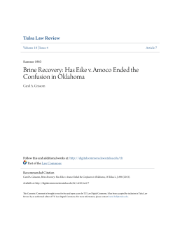 Brine Recovery: Has Eike v. Amoco Ended the Confusion in Oklahoma