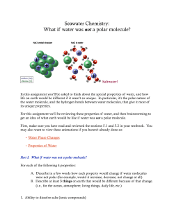 Seawater Chemistry: What if water was not a polar molecule?
