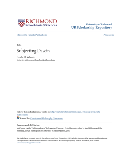 Subjecting Dasein - UR Scholarship Repository
