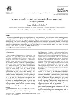 Managing multi-project environments through constant work