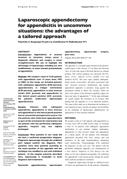 Laparoscopic appendectomy for appendicitis in