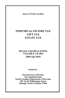 INDIVIDUAL INCOME TAX Gift tax EStatE tax