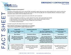 emergency contraception - Options for Sexual Health