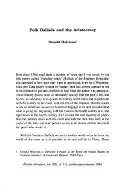 Folk Ballads and the Aristocracy