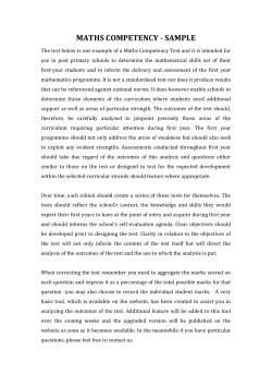 First Year Maths Competency Test