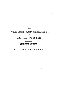 writings and speeches daniel webster