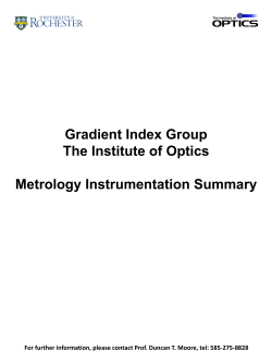 Gradient Index Group The Institute of Optics Metrology