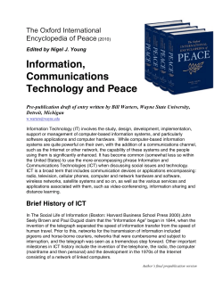 Information and Communication Technology for Peace