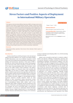 Stress Factors and Positive Aspects of Deployment to International