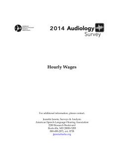2014 Audiology Survey: Hourly Wages