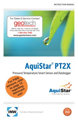 AquiStar® PT2X Instruction Manual