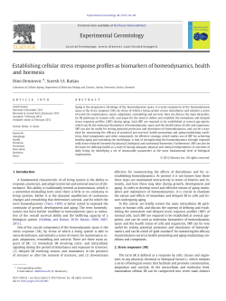Establishing cellular stress response profiles as biomarkers of