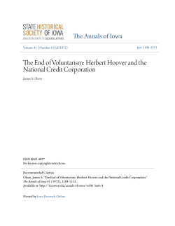 Herbert Hoover and the National Credit Corporation