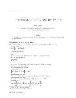 Integral of x*ln(3x) by Parts