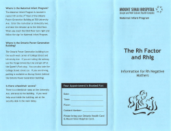 The Rh Factor - Special Pregnancy Program