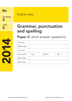 2014 Level-6 SATs SPaG Paper 1 (Questions)