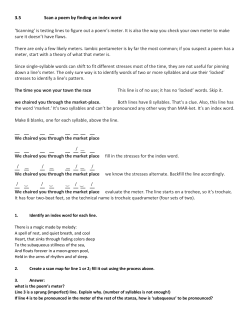 3.5 Scan a poem by finding an index word `Scanning` is testing lines