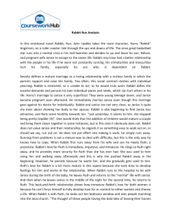 Rabbit Run Analysis In this emotional novel Rabbit, Run, John