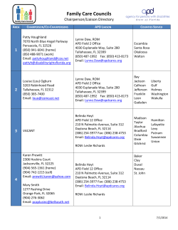 FAMILY CARE COUNCIL DIRECTORY - Florida