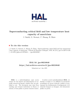 Superconducting critical field and low temperature heat