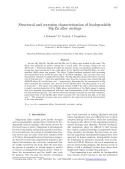 Structural and corrosion characterization of biodegradable Mg