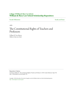 The Constitutional Rights of Teachers and Professors