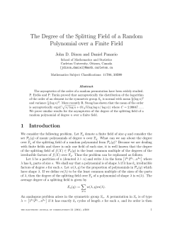 The Degree of the Splitting Field of a Random Polynomial over a