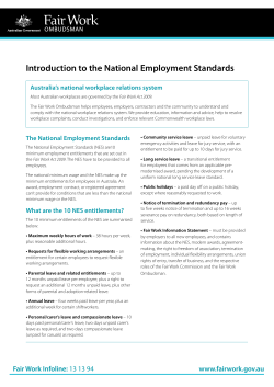 Introduction to the National Employment Standards