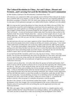 The Cultural Revolution in China...Art and Culture...Dissent and