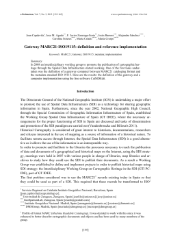 Gateway MARC21-ISO19115: definition and - e