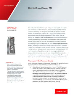 Datasheet: Oracle SuperCluster M7