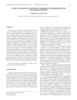 effect of oomycete and plant variation on zoospore cover