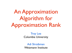 approximation rank. - Columbia CS