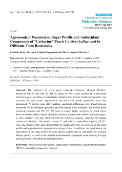 Agronomical Parameters, Sugar Profile and Antioxidant Compounds
