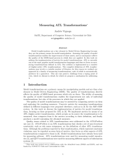 Measuring ATL Transformations 1 Introduction