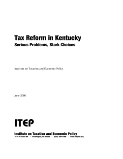 Tax Reform in Kentucky: Serious Problems, Stark Choices