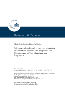 MICROSACCADE ORIENTATION SUPPORTS