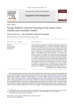 Cognitive Development Young children`s selective learning of rule