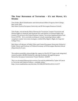 New article on terrorism (with Tom Parker) January