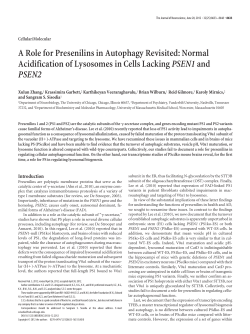 A Role for Presenilins in Autophagy Revisited
