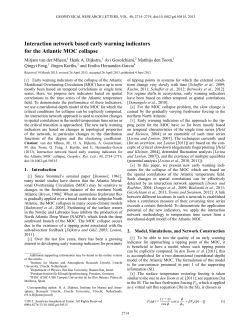 Interaction network based early warning indicators for the Atlantic