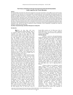 The Primary Solid Waste Storage Gaps Experienced By