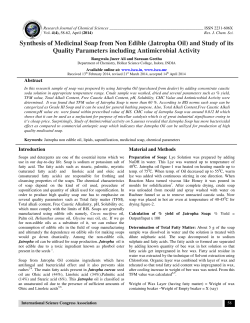 Synthesis of Medicinal Soap from Non Edible