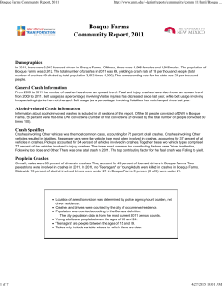 Bosque Farms Community Report, 2011