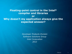 Floating-point control in the Intel&reg; compiler and