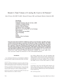 Should A Tidal Volume of 6 mL/kg Be Used in All Patients? (PDF