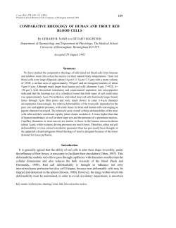 109 comparative rheology of human and trout red blood cells