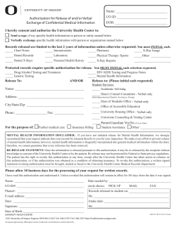 Authorization for Release of and/or Verbal Exchange of Confidential