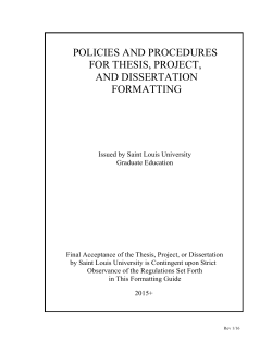 policies and procedures for thesis, project, and dissertation