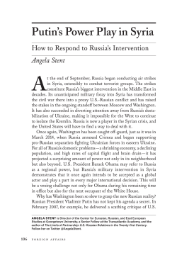 Putin`s Power Play in Syria